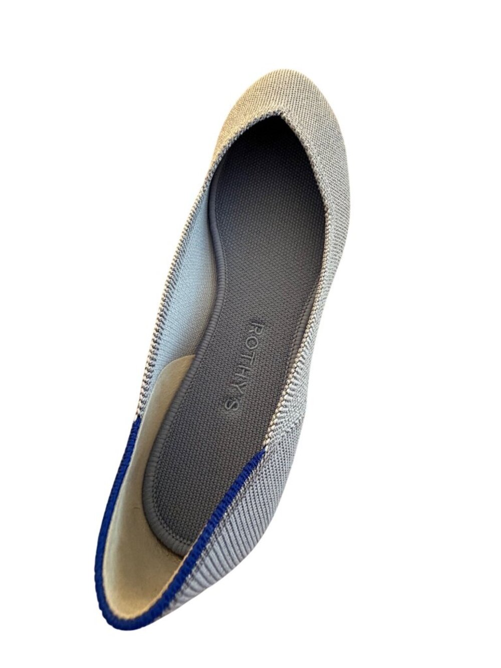 Rothys Womens Rounded-toe Ballet Flats Size 9 Wide Light Blue Metallic Sparkle - Picture 4 of 11